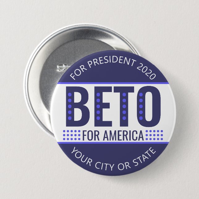 Beto 2020 Presidential Election Political 3 Inch Round Button (Front & Back)