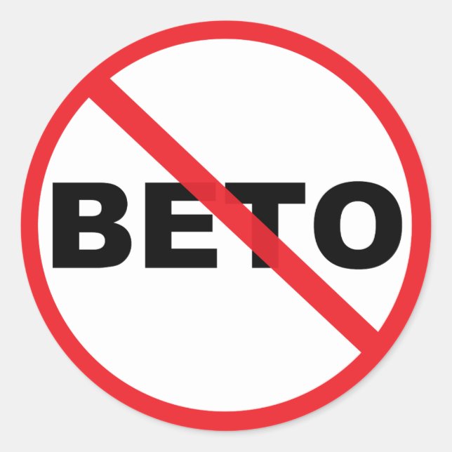 Beto O'Rourke for President Anti Classic Round Sticker (Front)
