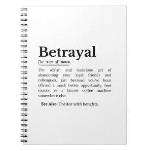 Betrayal Definition Funny Version Notebook