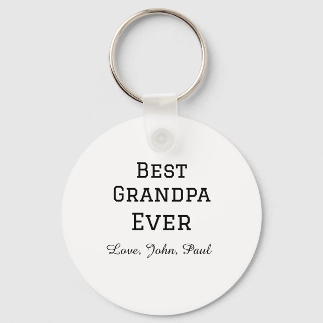 Bets Grandpa ever grandfather gifts simple name Keychain (Front)
