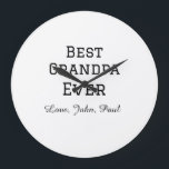 Bets Grandpa ever grandfather gifts simple name Large Clock<br><div class="desc">design</div>