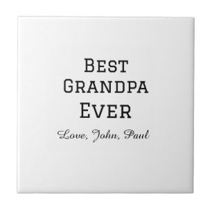 Bets Grandpa ever grandfather gifts simple name Tile