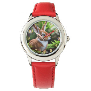 Betsy le lapin brun et blanc, montre pour enfants