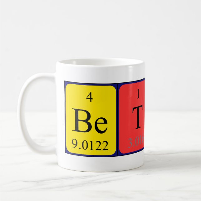 Betsy periodic table name mug (Left)