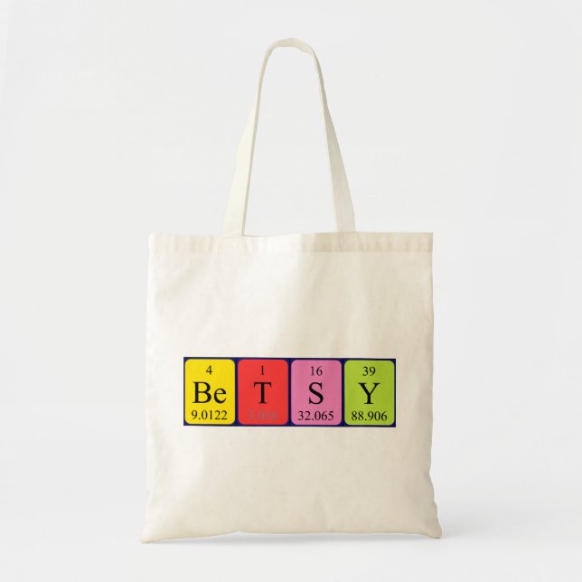 Betsy periodic table name tote bag (Front)