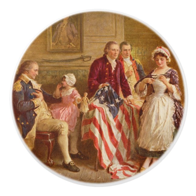 Betsy Ross, 1777 (American History) (USA Patriot) Ceramic Knob (Front)