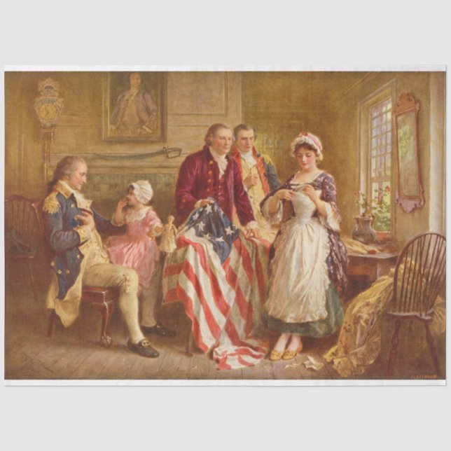 Betsy Ross, 1777 (American History) (USA Patriot) Tissue Paper (Front)