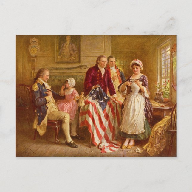 Betsy Ross 1777 by Jean Leon Gerome Ferris Postcard (Front)