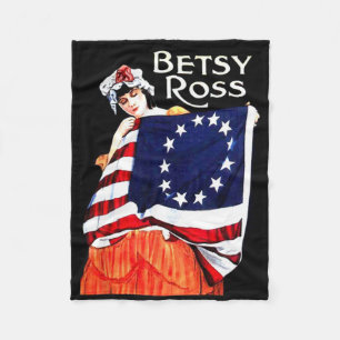 Betsy Ross American Flag 1776 Art 4th Of July Gift Fleece Blanket