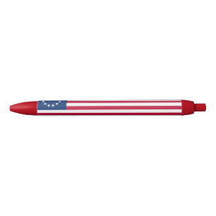 Betsy Ross American Flag Blue Ink Pen