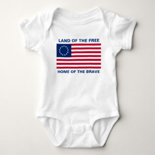 Betsy Ross American Flag Independence Day Baby Bodysuit