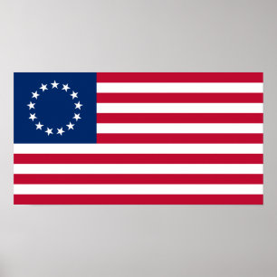 Betsy Ross American Flag Poster