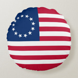 Betsy Ross American Flag Round Pillow