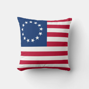 Betsy Ross American Flag Throw Pillow