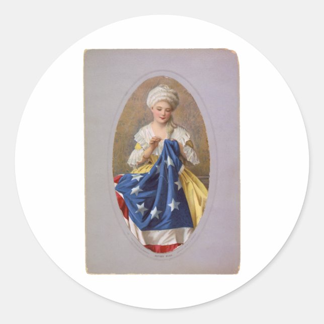 Betsy Ross, c1908, G. Liebscher Classic Round Sticker (Front)