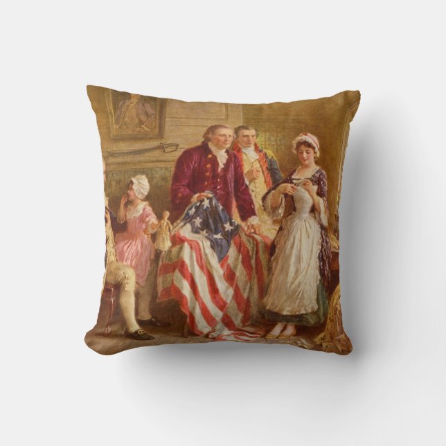 Betsy Ross coudre le Coussin du drapeau américain (Recto)