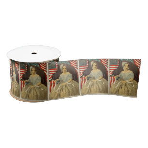 Betsy Ross First American Flag and Seal Vintage US Satin Ribbon