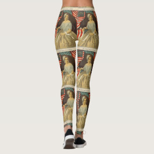 Betsy Ross First American Flag Vintage Portrait US Leggings