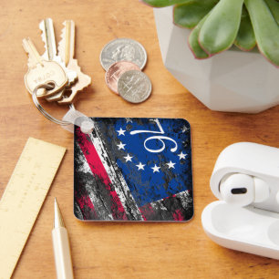 Betsy Ross Flag 1776 Patriotic 4th of July Keychain