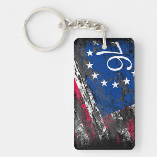 Betsy Ross Flag 1776 Patriotic 4th of July Keychain
