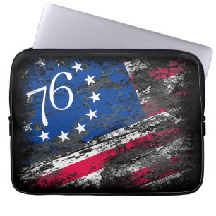 Betsy Ross Flag 1776 Patriotic 4th of July Laptop Sleeve