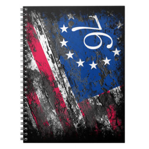 Betsy Ross Flag 1776 Patriotic 4th of July Notebook