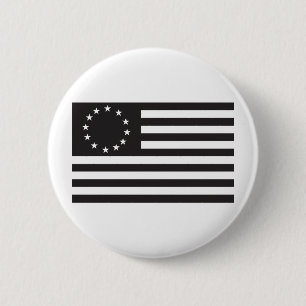 Betsy Ross Flag - Black 2 Inch Round Button