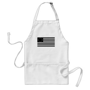 Betsy Ross Flag, Black Line Art Adult Apron