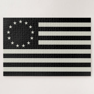 Betsy Ross Flag Blackout: American Stars Circle Jigsaw Puzzle