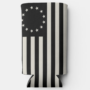 Betsy Ross Flag Blackout: American Stars Circle Seltzer Can Cooler