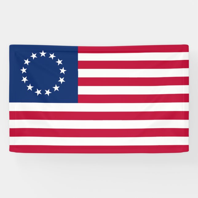Betsy Ross Flag - Vintage American Flag  Banner (Horizontal)