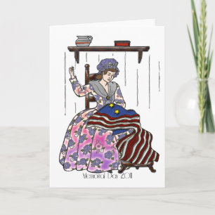 Betsy Ross Makes a Flag Memorial Day Card