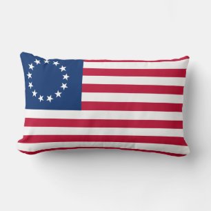 Betsy Ross Old Glory American USA Flag Lumbar Pillow