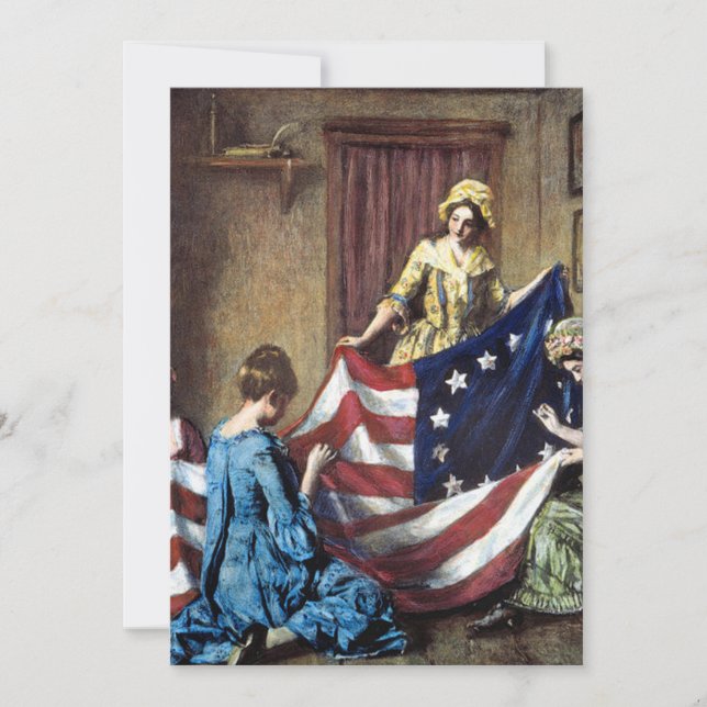 Betsy Ross Sewing The American Flag Invitation (Front)