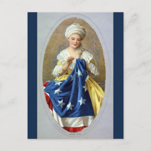 Betsy Ross Sewing the First American Flag Postcard