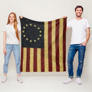 Betsy Ross USA Flag Fleece Blanket
