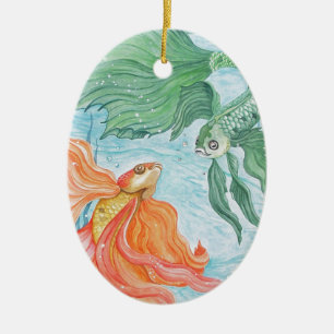 Betta Dance Ceramic Ornament