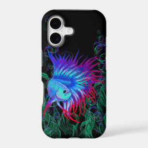 Betta de fantaisie Splendens Teal bleu et rouge