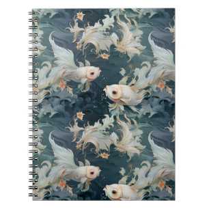 Betta Fish Blue White Notebook