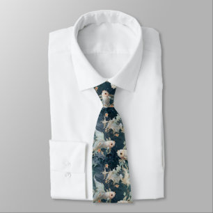 Betta Fish Blue White Tie
