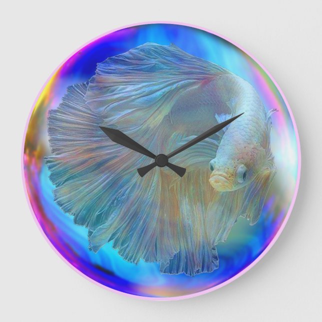 Betta Fish Bowl Wall Clock (Front)