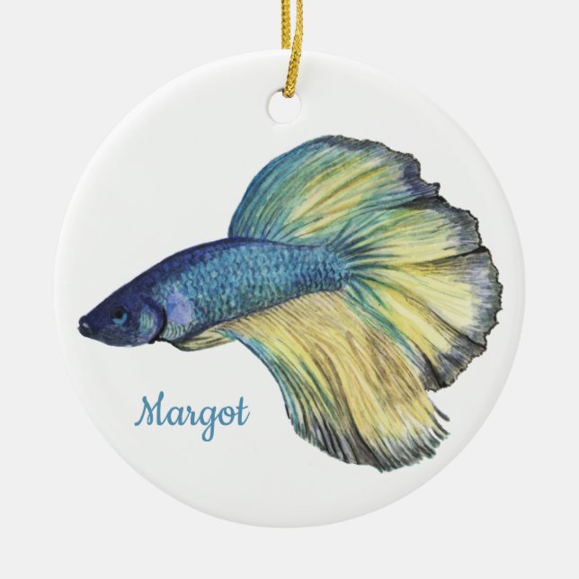 Betta Fish Ceramic Ornament (Front)