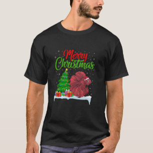 Betta Fish Christmas Tree Lights Funny Xmas Betta  T-Shirt