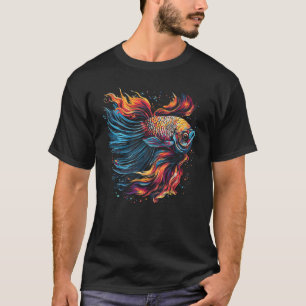 Betta Fish Cool Abstract Colourful T-Shirt