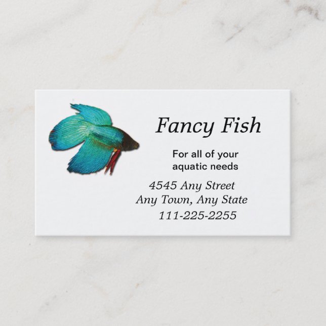 Betta Fish Fish ou Carte de visite Aquarium (Devant)