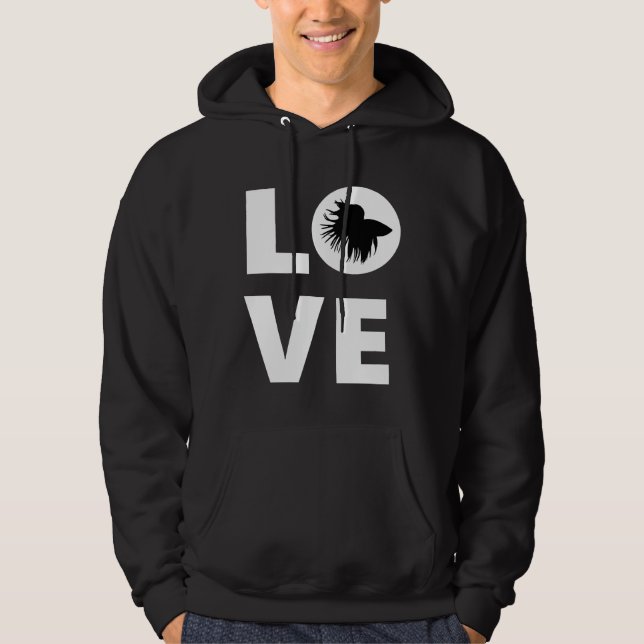 Betta Fish Love Betta Fish Siamese Fighting Fish F Hoodie (Front)