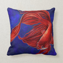 Betta Fish Painting Pillow