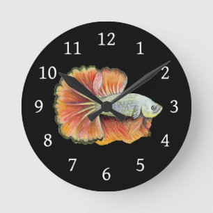 Betta Fish Round Clock
