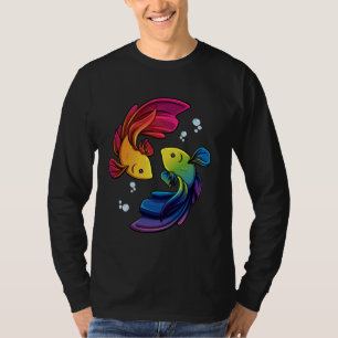 Betta Fish Shirt Rainbow Betta Siamese Fighting Fi