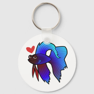 Betta Fish / Siamese Fighting Fish Love Keychain